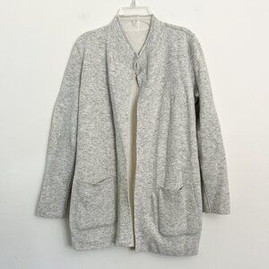 reversible gray / white open front cardigan XS